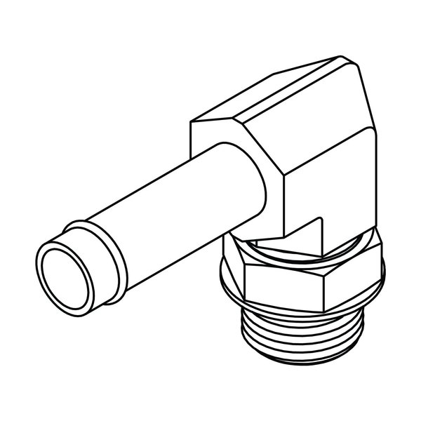 Tompkins Hydraulic Fitting-Steel16 BEADED STEM-20MOR 90 4601-16-20